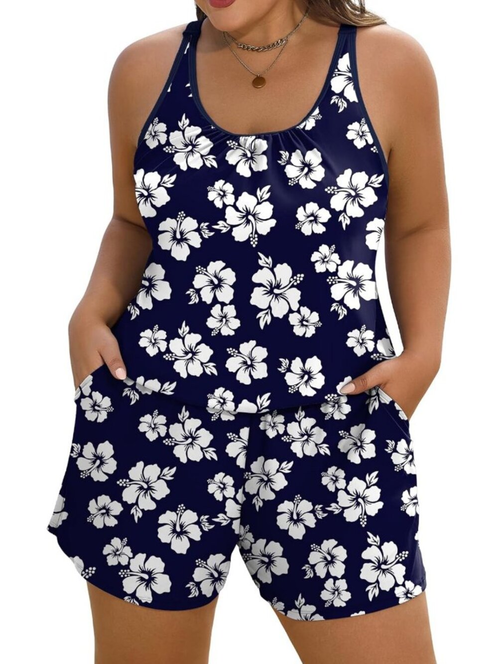 Plus Size Modest Swim Romper for Women | Full Coverage One Piece Bathing Suit